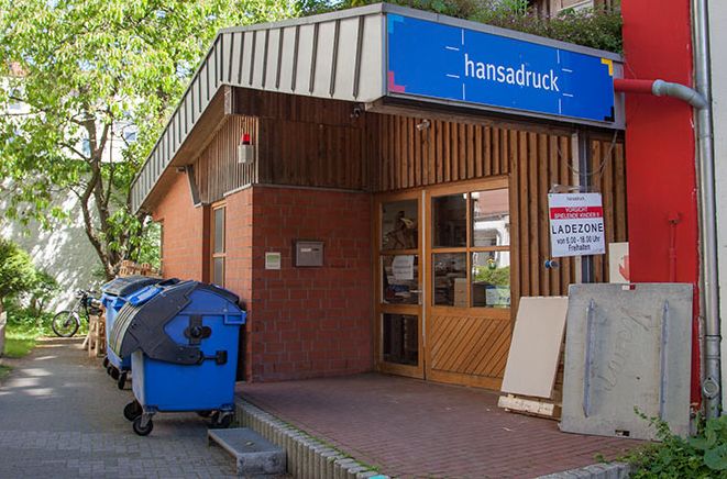 Eingangsbereich der Druckerei Hansadruck in Kiel